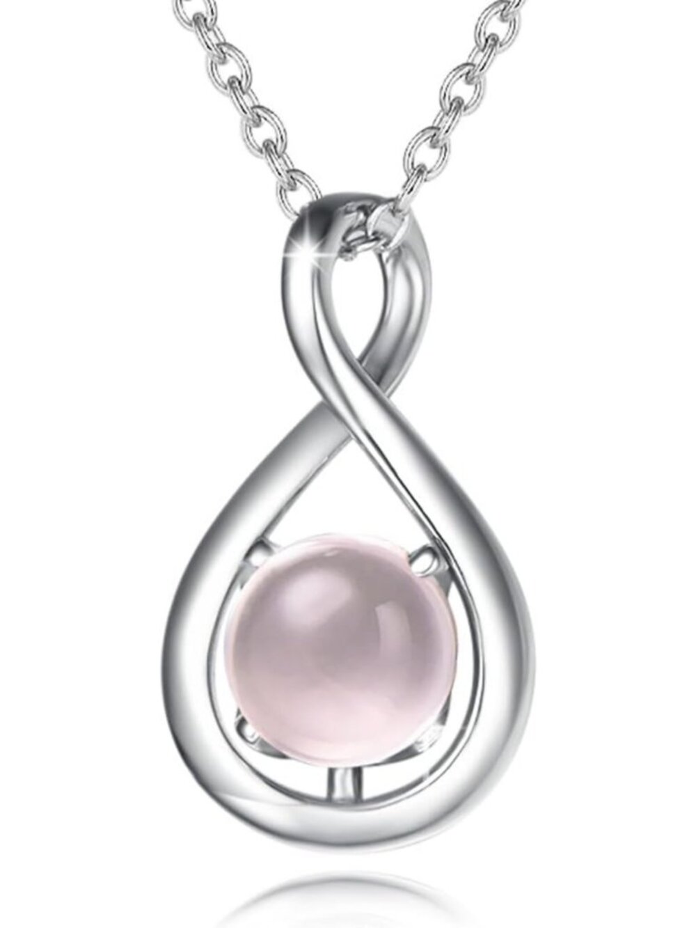Dainty Infinity Birthstone Necklace - Sterling Silver Pendant Jewelry Gift